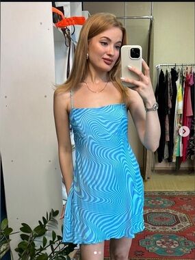 ZARA SATIN EFFECT PRINT DRESS Size S NWT